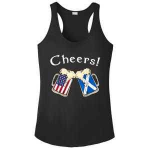 American Scottish Patriot US Flag Beer Drinks Scotland Grown Ladies PosiCharge Competitor Racerback Tank