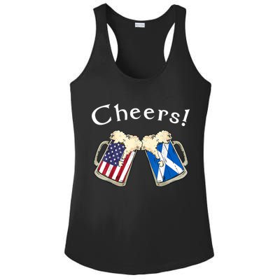 American Scottish Patriot US Flag Beer Drinks Scotland Grown Ladies PosiCharge Competitor Racerback Tank
