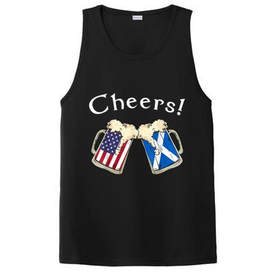 American Scottish Patriot US Flag Beer Drinks Scotland Grown PosiCharge Competitor Tank