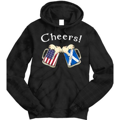 American Scottish Patriot US Flag Beer Drinks Scotland Grown Tie Dye Hoodie