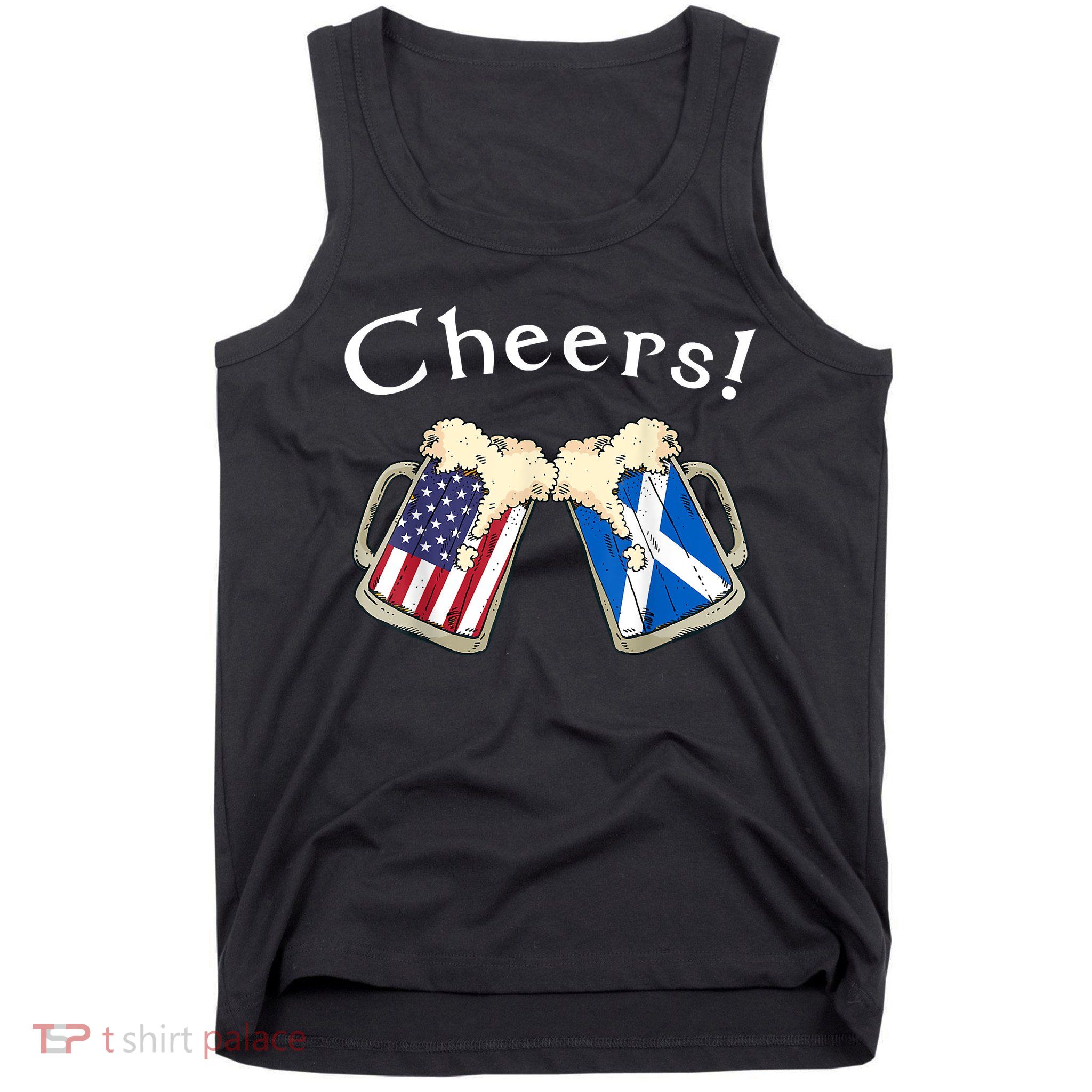 American Scottish Patriot US Flag Beer Drinks Scotland Grown Tank Top