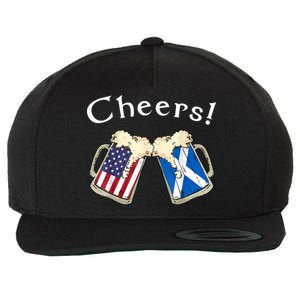 American Scottish Patriot US Flag Beer Drinks Scotland Grown Wool Snapback Cap