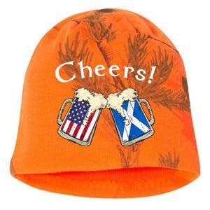 American Scottish Patriot US Flag Beer Drinks Scotland Grown Kati - Camo Knit Beanie