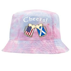 American Scottish Patriot US Flag Beer Drinks Scotland Grown Tie-Dyed Bucket Hat