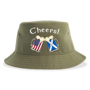 American Scottish Patriot US Flag Beer Drinks Scotland Grown Sustainable Bucket Hat