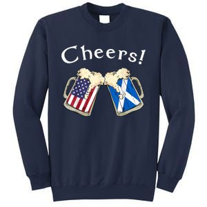 American Scottish Patriot US Flag Beer Drinks Scotland Grown Sweatshirt