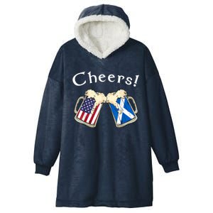 American Scottish Patriot US Flag Beer Drinks Scotland Grown Hooded Wearable Blanket