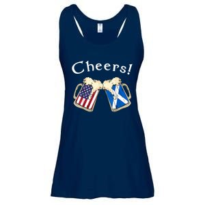 American Scottish Patriot US Flag Beer Drinks Scotland Grown Ladies Essential Flowy Tank