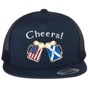 American Scottish Patriot US Flag Beer Drinks Scotland Grown Flat Bill Trucker Hat