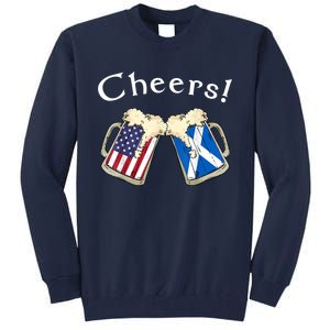 American Scottish Patriot US Flag Beer Drinks Scotland Grown Tall Sweatshirt