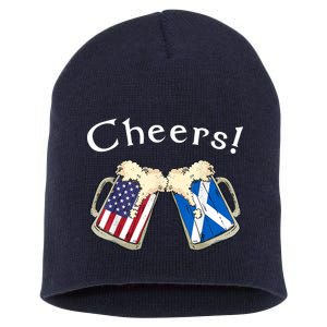 American Scottish Patriot US Flag Beer Drinks Scotland Grown Short Acrylic Beanie