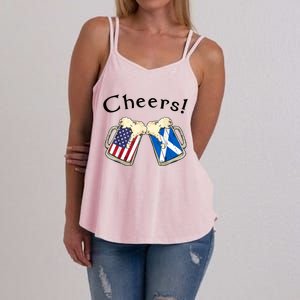 American Scottish Patriot US Flag Beer Drinks Scotland Grown Women's Strappy Tank