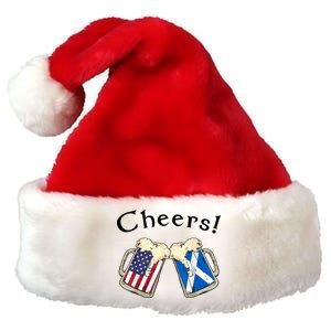 American Scottish Patriot US Flag Beer Drinks Scotland Grown Premium Christmas Santa Hat