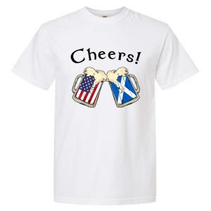 American Scottish Patriot US Flag Beer Drinks Scotland Grown Garment-Dyed Heavyweight T-Shirt