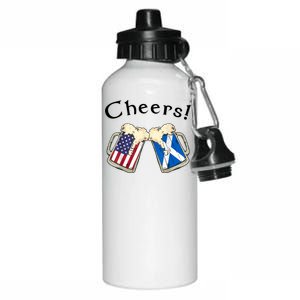 American Scottish Patriot US Flag Beer Drinks Scotland Grown Aluminum Water Bottle