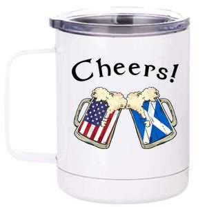 American Scottish Patriot US Flag Beer Drinks Scotland Grown 12 oz Stainless Steel Tumbler Cup