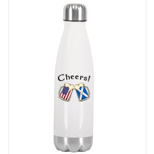 American Scottish Patriot US Flag Beer Drinks Scotland Grown Stainless Steel Insulated Water Bottle