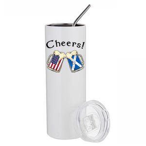 American Scottish Patriot US Flag Beer Drinks Scotland Grown Stainless Steel Tumbler