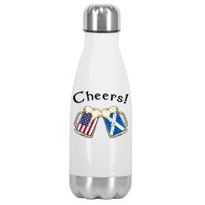 American Scottish Patriot US Flag Beer Drinks Scotland Grown Stainless Steel Insulated Water Bottle