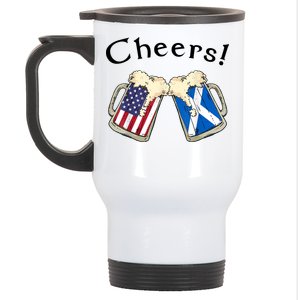 American Scottish Patriot US Flag Beer Drinks Scotland Grown Stainless Steel Travel Mug