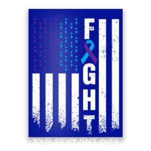 Awareness Suicide Prevention Ribbon Fight American Flag Great Gift Poster