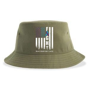 Awareness Suicide Prevention Ribbon Fight American Flag Great Gift Sustainable Bucket Hat