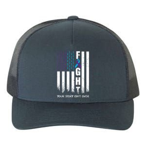 Awareness Suicide Prevention Ribbon Fight American Flag Great Gift Yupoong Adult 5-Panel Trucker Hat