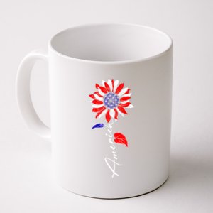 America Sunflower Patriotic Graphic 4th Of July Gift Coffee Mug