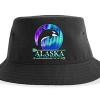 Alaska State Pride Alaska Northern Lights Alaskan Orca Whale Sustainable Bucket Hat