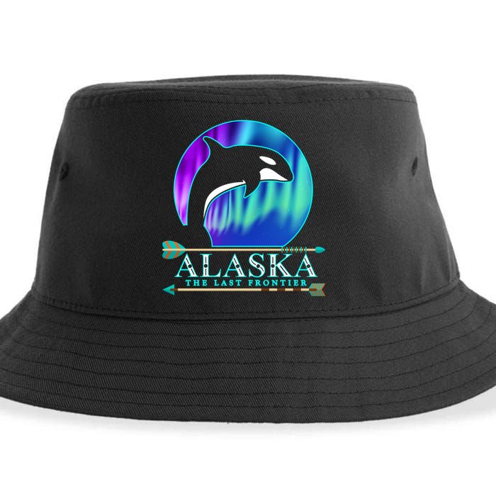 Alaska State Pride Alaska Northern Lights Alaskan Orca Whale Sustainable Bucket Hat