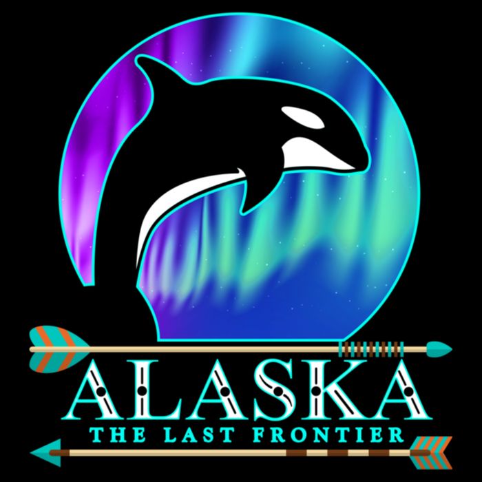 Alaska State Pride Alaska Northern Lights Alaskan Orca Whale Flatbill Hat