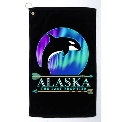 Alaska State Pride Alaska Northern Lights Alaskan Orca Whale Golf Towel