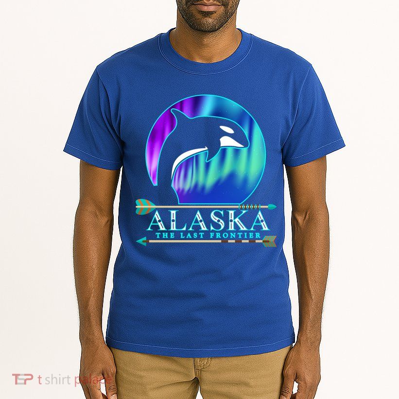 Alaska State Pride Alaska Northern Lights Alaskan Orca Whale Tall T-Shirt