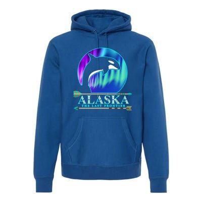 Alaska State Pride Alaska Northern Lights Alaskan Orca Whale Premium Hoodie