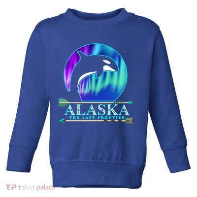 Alaska State Pride Alaska Northern Lights Alaskan Orca Whale Toddler Sweatshirt