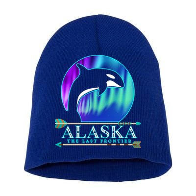 Alaska State Pride Alaska Northern Lights Alaskan Orca Whale Short Acrylic Beanie