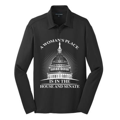 A S Place Is In The House And Senate Funny Gift Silk Touch Performance Long Sleeve Polo