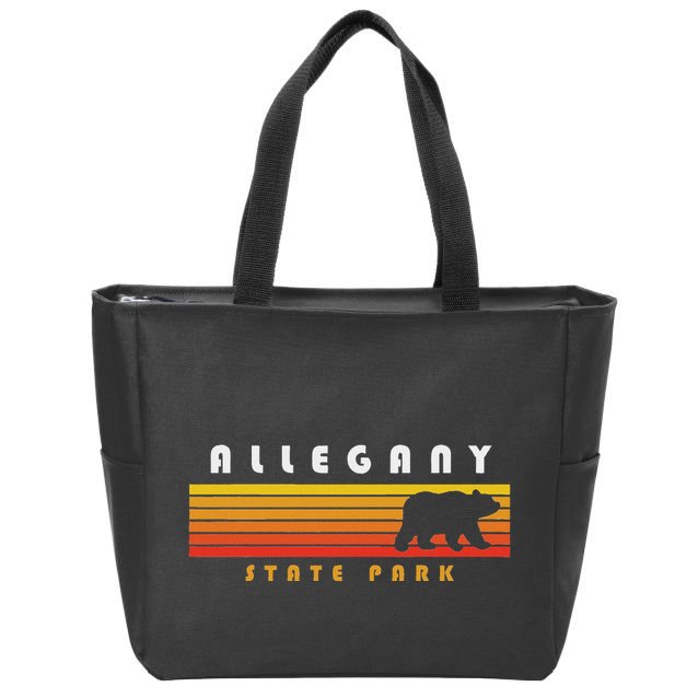 Allegany State Park Camping New York Bear Retro Zip Tote Bag