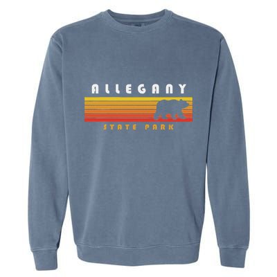 Allegany State Park Camping New York Bear Retro Garment-Dyed Sweatshirt