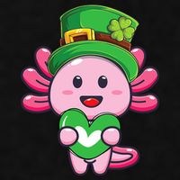 Axolotl Saint Patricks Day Axolotl St Patrick Ladies PosiCharge Tri-Blend Wicking Tank