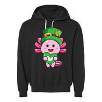 Axolotl Saint Patricks Day Axolotl St Patrick Garment-Dyed Fleece Hoodie