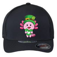 Axolotl Saint Patricks Day Axolotl St Patrick Flexfit Unipanel Trucker Cap