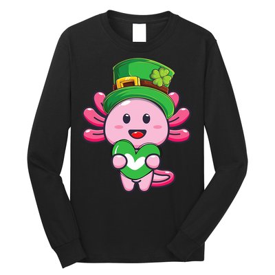 Axolotl Saint Patricks Day Axolotl St Patrick Long Sleeve Shirt