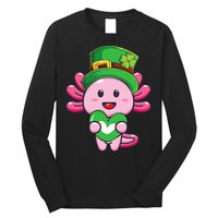 Axolotl Saint Patricks Day Axolotl St Patrick Long Sleeve Shirt