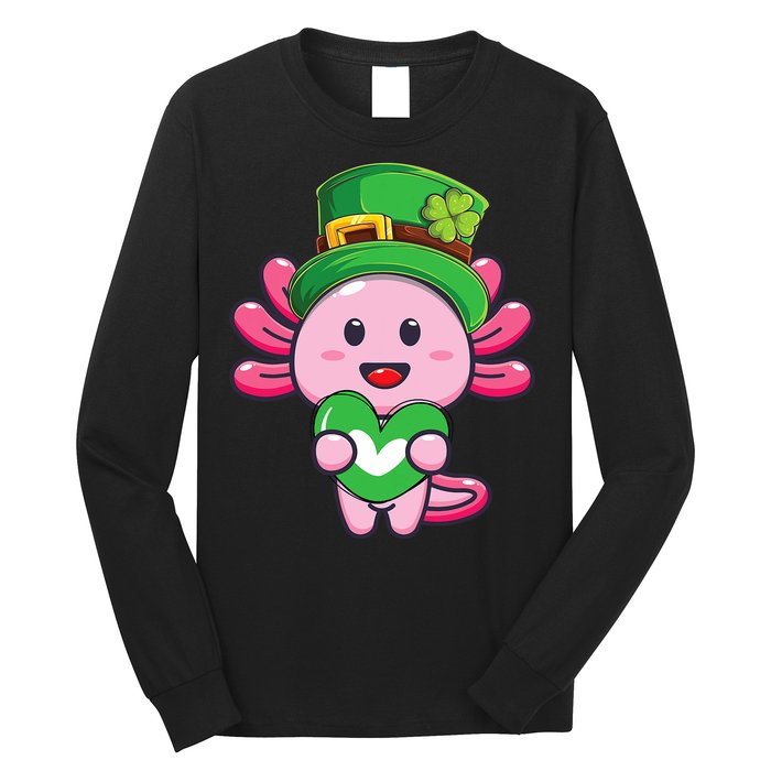 Axolotl Saint Patricks Day Axolotl St Patrick Long Sleeve Shirt