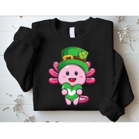 Axolotl Saint Patricks Day Axolotl St Patrick Sweatshirt