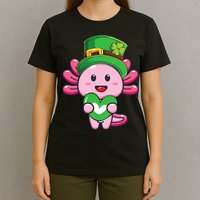 Axolotl Saint Patricks Day Axolotl St Patrick T-Shirt
