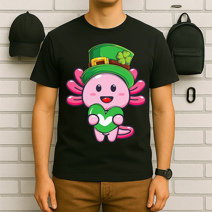 Axolotl Saint Patricks Day Axolotl St Patrick T-Shirt