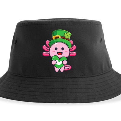 Axolotl Saint Patricks Day Axolotl St Patrick Sustainable Bucket Hat