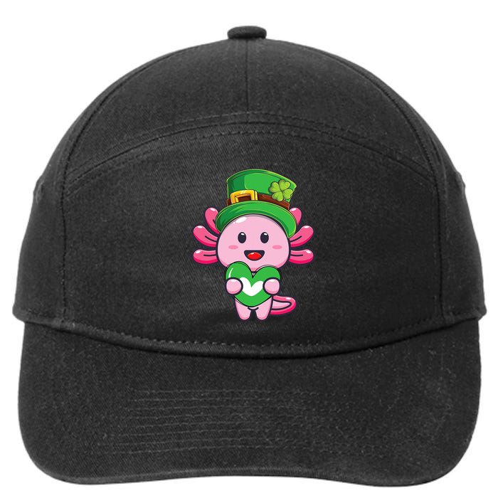 Axolotl Saint Patricks Day Axolotl St Patrick 7-Panel Snapback Hat